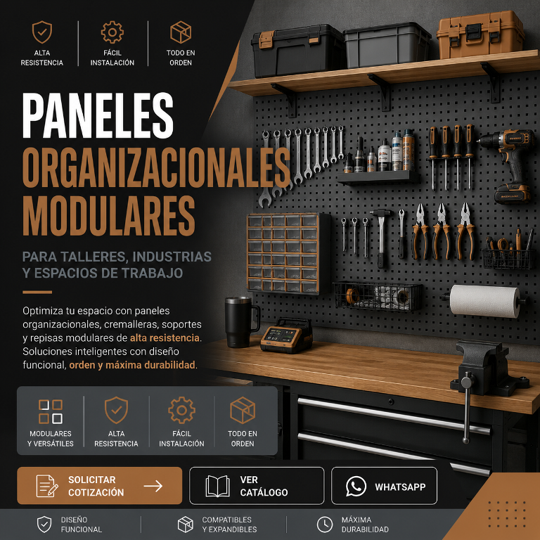 Paneles Organizacionales Modulares - Sistema de almacenamiento industrial